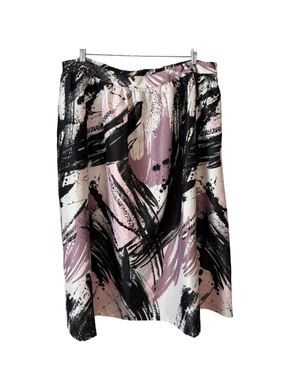 Eloquii Womens Abstract Print Midi Skirt Size 18 Elastic Waist Polyester